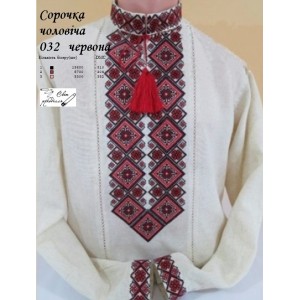 Заготовка на чоловічу сорочку 032 червона