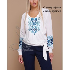 Заготовка на жіночу сорочку "Синій серпанок"
