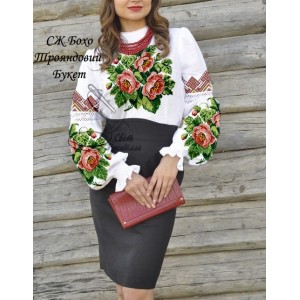 Заготовка на жіночу сорочку Бохо "Трояндовий букет"