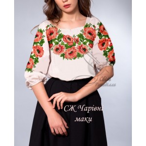 Заготовка на жіночу сорочку "Чарівні маки"