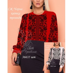 Заготовка на жіночу сорочку "Чорна квітка Троянди"