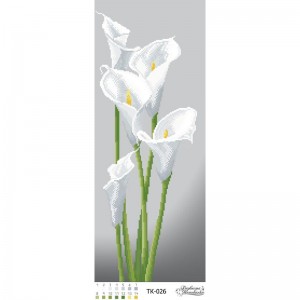 Схема картини "Сіро-зелені кали" для вишивки бісером на габардині (ТК-026)
