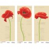 Схема картини Триптих "Червоні маки" для вишивки бісером на габардині ТК-054