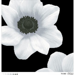 Схема картини "Загадкова анемона" (сіра) для вишивки бісером на габардині (ТК-068)
