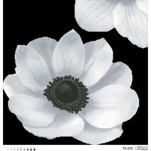 Схема картини "Загадкова анемона" (сіра) для вишивки бісером на габардині (ТК-070)