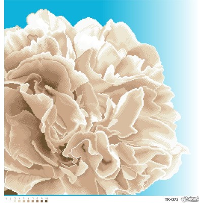 Схема картини "Розкішна бежева півонія" для вишивки бісером на габардині (ТК-073)