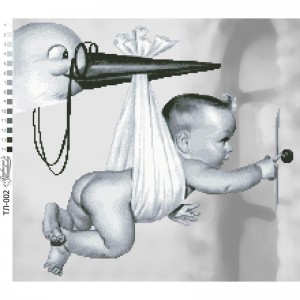 Схема картини "Лелека прилетів" для вишивки бісером на тканині (ТЛ-002)