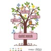 Схема картини Метрика дівчинки «Деревце» для вишивки бісером на тканині (ТЛ-013)