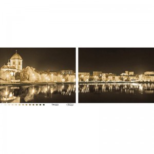 Схема картини Диптих "Вечір над ставом" (сепія) для вишивки бісером на тканині (ТМ-023)