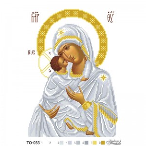 Схема картини "Володимирівська Ікона Божої Матері" для вишивки бісером на тканині (ТО-033)