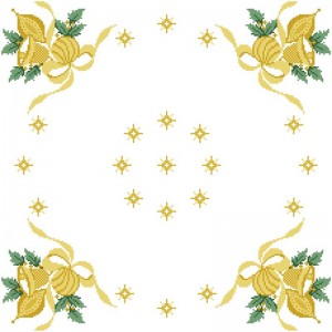 Схема Новорічна скатертина "Дзвіночки" для вишивки бісером і нитками на габардині (ТР-147)