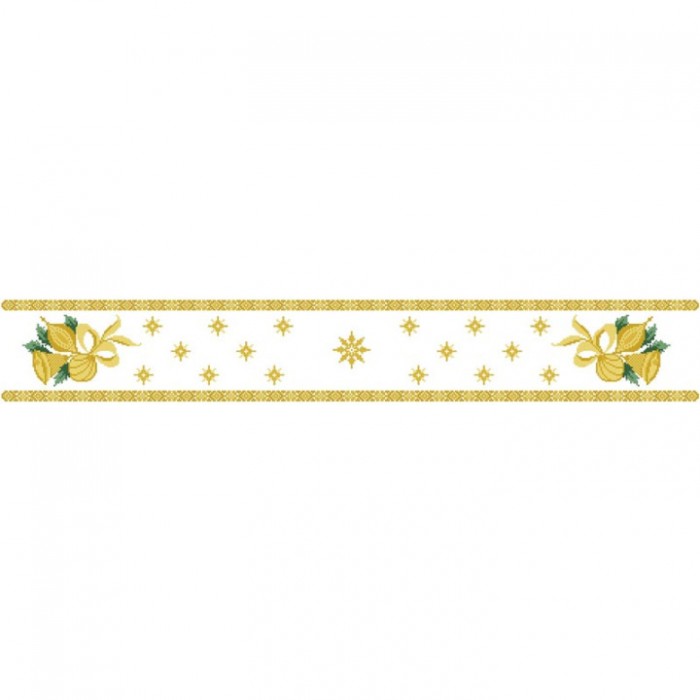 Схема Новорічна скатертина-доріжка "Дзвіночки" для вишивки бісером і нитками на габардині. (ТР-151)