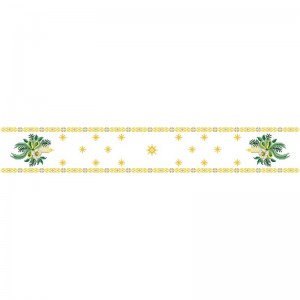 Схема Новорічна скатертина-доріжка "Різдвяні зіроньки" для вишивки бісером і нитками на габардині. (ТР-152)