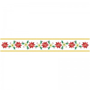 Схема Новорічна скатертина-доріжка "Новорічна квітка" для вишивки бісером і нитками на габардині. (ТР-153)