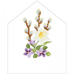 Схема Пасхальна хустинка на лозу для вишивки бісером і нитками на тканині (ТР-549)