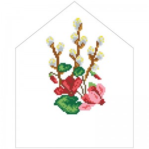 Схема Пасхальна хустинка на лозу для вишивки бісером і нитками на тканині (ТР-551)