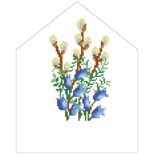 Схема Пасхальна хустинка на лозу для вишивки бісером і нитками на тканині (ТР-555)