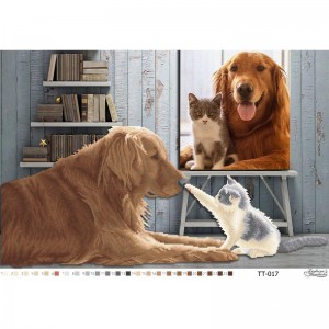 Схема картини "Вірні друзі" для вишивки бісером на тканині (ТТ-017)