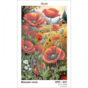 Схема картини Золота Підкова ЗПП-037 "Макове поле" для вишивання бісером на шовку