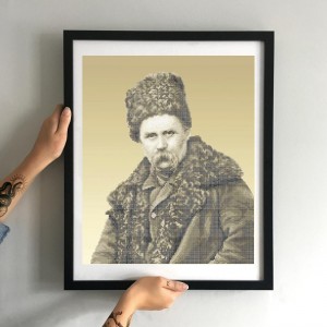 Схема картини Золота Підкова ЗПЛ-021 "Тарас Шевченко" для вишивання бісером на шовку