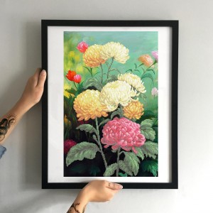 Схема картини Золота Підкова ЗПК-058 "Хризантеми" для вишивання бісером на шовку