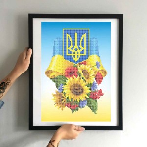 Схема картини Золота Підкова ЗПЛ-024 "Українська символіка" для вишивання бісером на шовку